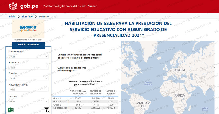 MINEDU: Accede al aplicativo de consulta de Instituciones Educativas habilitadas para clases presenciales [INFORMACIÓN OFICIAL]