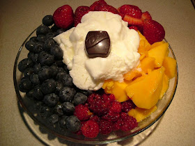 Fruit, berries, and yogurt