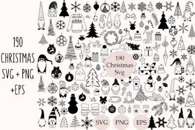 Christmas Svg Bundle Outline Clipart