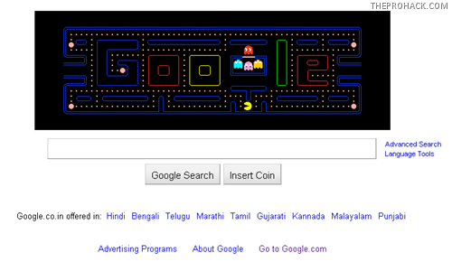 Google Celebrates Pacman – The Best Google Doodle Ever :) - - theprohack.com Google Celebrates Pacman – The Best Google Doodle Ever :) - - theprohack.com