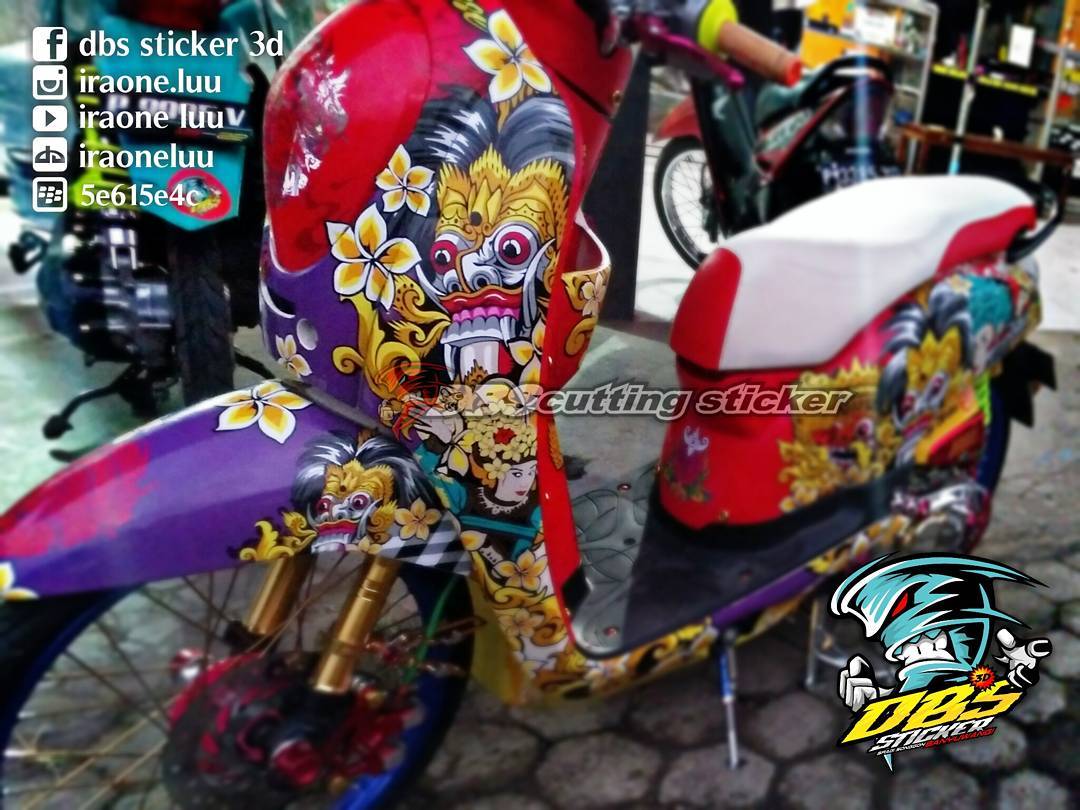 Cutting Sticker Honda Scoopy Barong Balinese DBS Cutting Sticker 3D