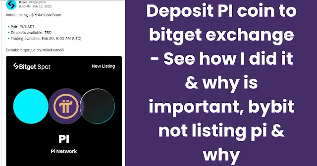Depositing PI Coin to Bitget Exchange