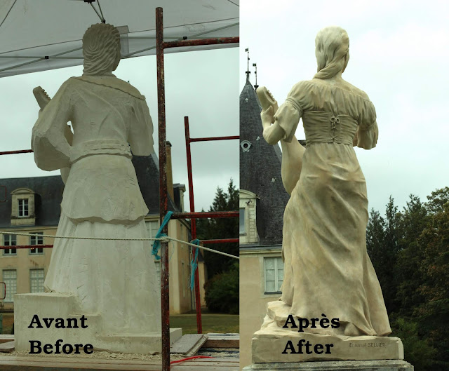 #Lakmé # sculpture #pierre # statue # stone # Emmanuel Sellier # Avant après # Before after # chirurgie artistique # artistic surgery