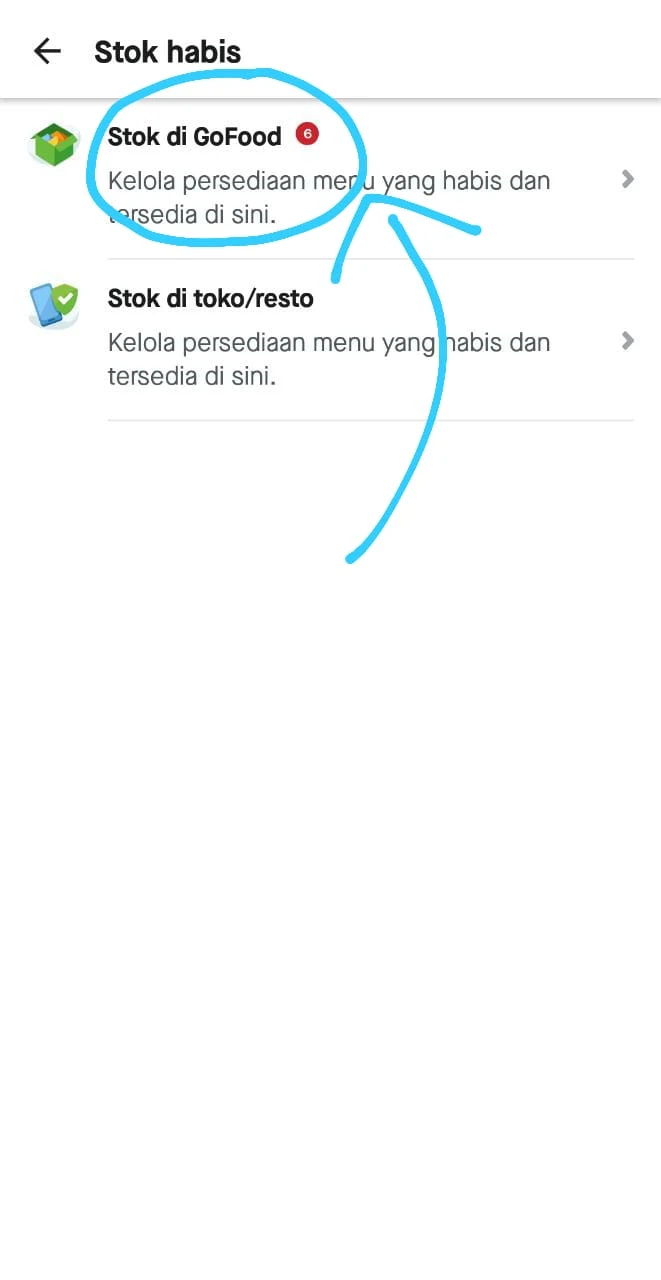 Select the Gofood menu