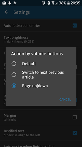 Handy News Reader ver. 0.7.20 - Volume Buttons Funtion