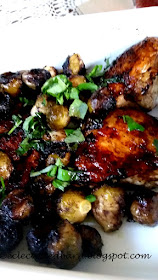 Eclectic Red Barn: Closeup of Balsamic Chicken with Brussels Sprouts
