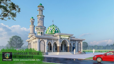 DESAIN MASJID 14x16 SUDAH TERMASUK TERAS