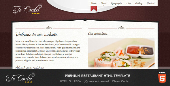 Te Contei Restaurant Template - ThemeForest Item for Sale