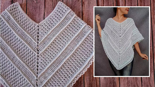 DESLUMBRA A TODOS CON ELEGANTE Poncho Tejido a Crochet