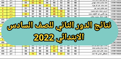 محافظة ذي قار تعلن نتائج الدور الثاني للصف السادس الابتدائي 2022