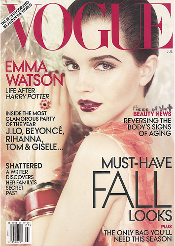 emma watson vogue us july. Emma Watson wears Fall 2011