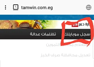 تسجيل الموبايل فى موقع دعم مصر tamwin 