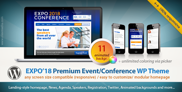 Expo18 Responsive Event Conference WordPress Theme - Business Corporate