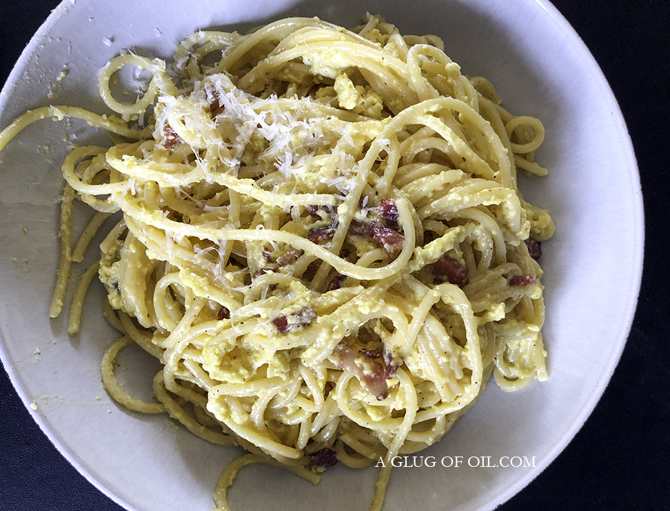 Creamy Spaghetti Carbonara A Glug Of Oil