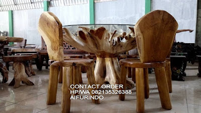 Jual Furniture trembesi solid Meja Akar trembesi-FURNITURE TREMBESI JEPARA