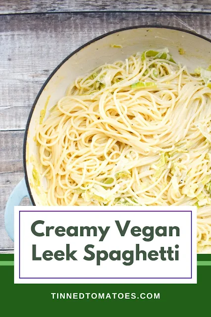 Creamy Leek Spaghetti Recipe Pin.