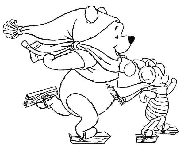     navidad dibujo para colorear de Winnie the Pooh