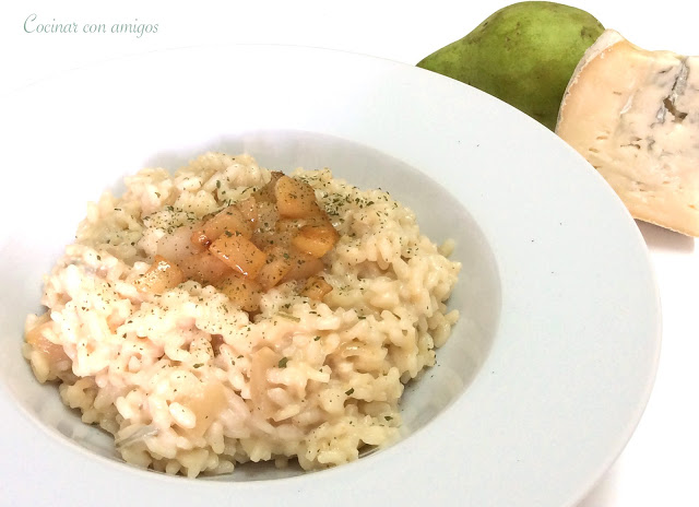 Risotto de pera y gorgonzola