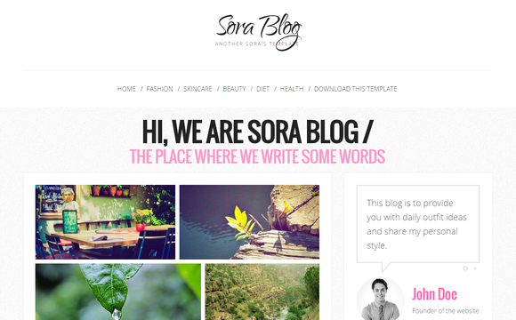 Sora Blog Blogger Template