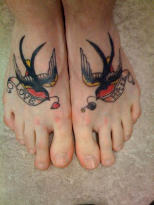 Footprint tattoo. Despite appearances, I'm not a walkover. foot prints. on
