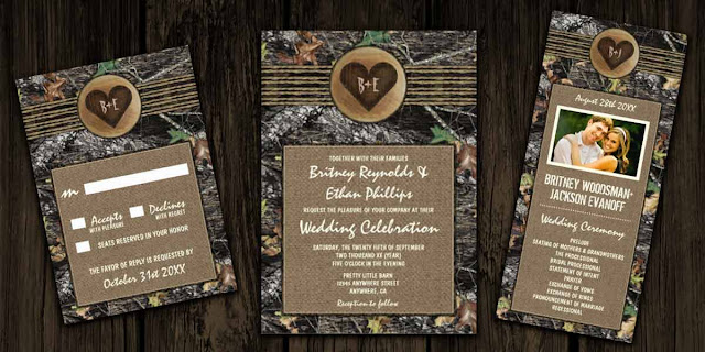 camo wedding invitations