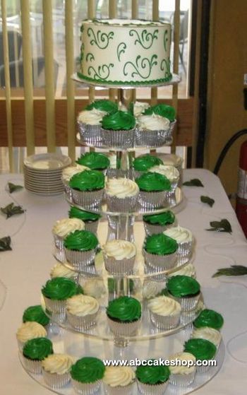 Green And White Wedding Cupcakes by ABC Cake Shop 1830 San Pedro Dr NE