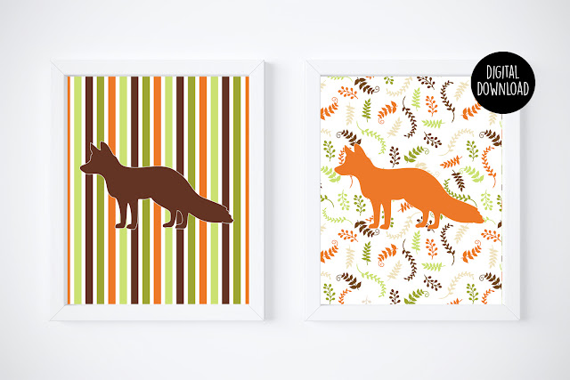 fox fall printables digital download // 8x10 // printable wall decor