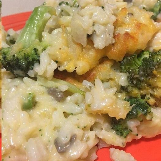 *Broccoli, Rice, Cheese, & Chicken Casserole*