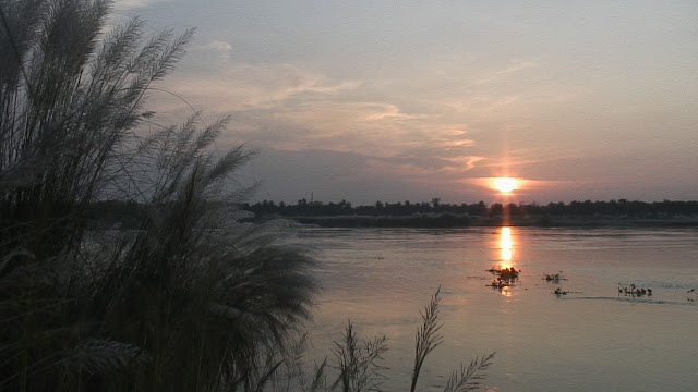 Beautiful Sunset Over the Sacred Ganges River at Mayapur