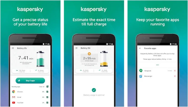 اطالة عمر البطارية باستخدام تطبيق Kaspersky Battery Life