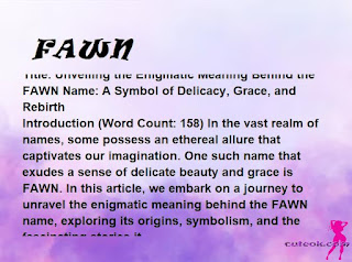 meaning of the name "FAWN"