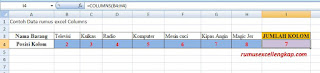 hasil operasi rumus Columns