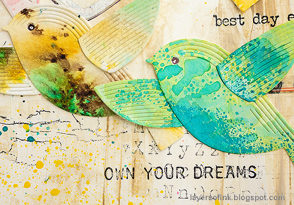Layers of ink - Colorful Birds Art Journal Tutorial by Anna-Karin Evaldsson.