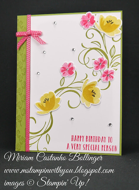 Miriam Castanho-Bollinger, #mstampinwithyou, stampin up, demonstrator, dsc, birthday card, jar of love stamp set, falling flowers stamp set, floral phrases stamp set, big shot, everyday jars framelit, su