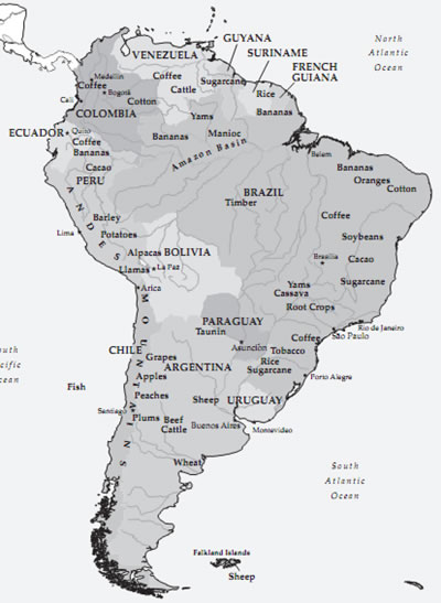 South American Agriculture Map