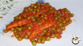 La cotoletta in umido con pisellini.