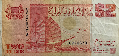 The Ship Series  2 Dollar banknote singapore