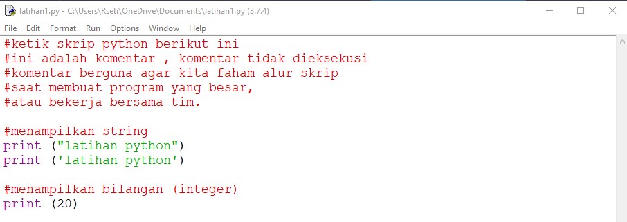 Belajar python | Fungsi Print()