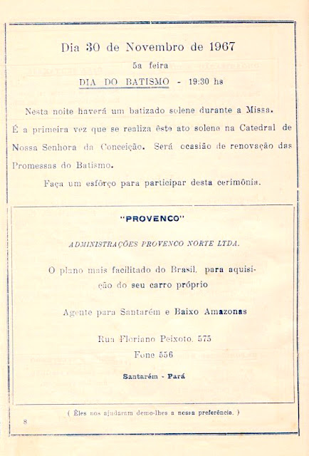 PROGRAMA DA FESTA DE NOSSA SENHORA DA CONCEIÇÃO - 1967 - PAG 8