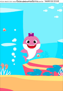 Baby Shark: Etiquetas para Candy Bar para Imprimir Gratis. 