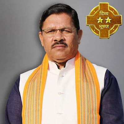 indian-politician-shyam-jaju-awarded-with-third-highest-award-of-maheshwari-community-divy-bhushan-award-this-award-is-given-on-maheshwari-vanshotpatti-diwas-mahesh-navami-by-maheshacharya-premsukhanand-maheshwari