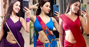 Esshanya Maheshwari navel saree hot selfie curvy actress