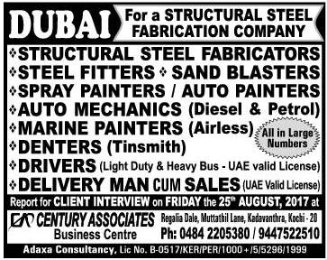 Structural Steel Fabrication co Jobs for Dubai