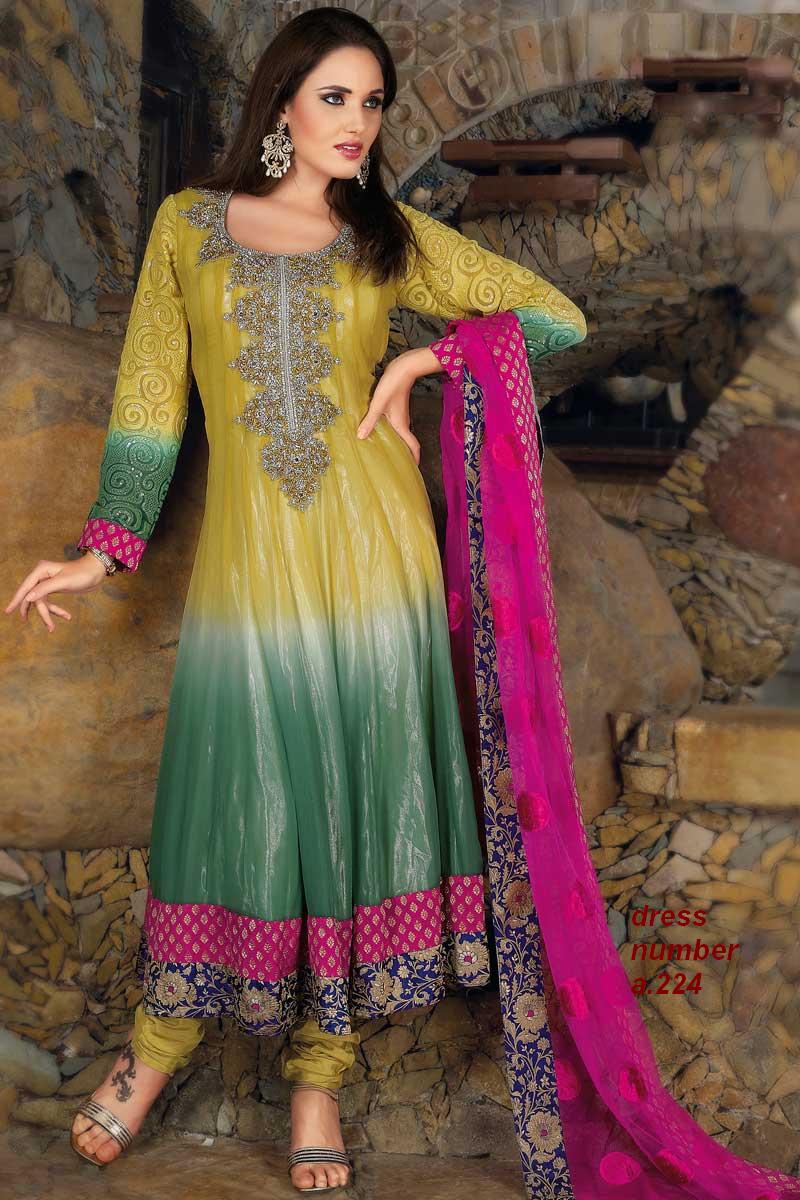 Mehnd-dress-bridal mehndi-online-sails-best-collection-new designs-2013-14 dress number a.224