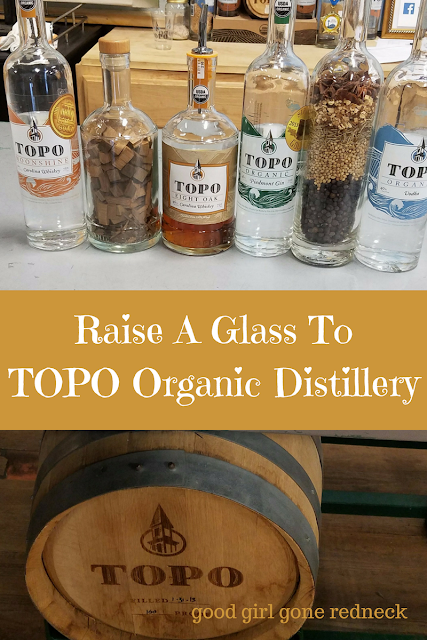 TOPO Organic Distillery, distillery tour, Chapel Hill North Carolina, NC eats, organic spirits, whiskey, whiskey reserve, Carolina Straight Wheat Whiskey, Moonshine, Eight Oak Whiskey, Vodka, Gin