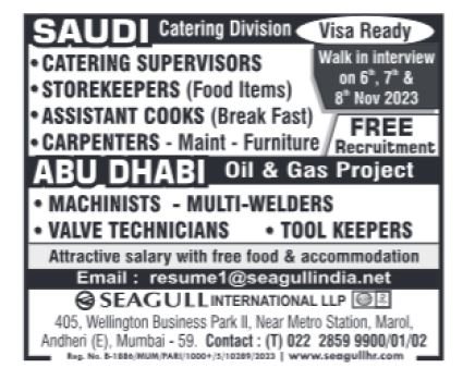 4 November 2023 - Assignment Abroad Times Today Gulf Jobs Paper
