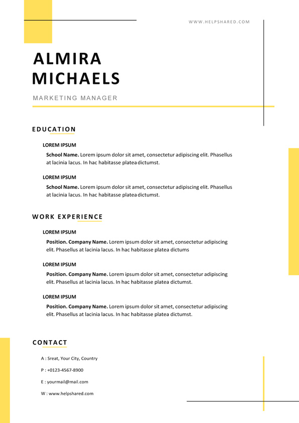 modern curriculum vitae template 3