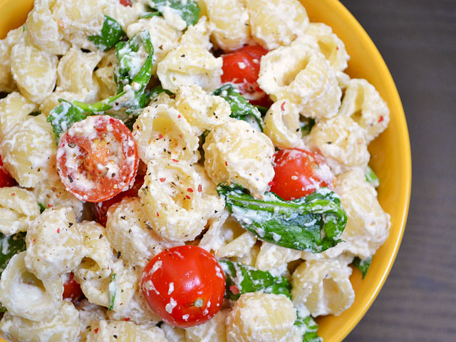 roasted garlic pasta salad