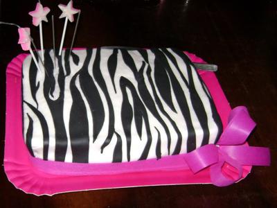 Zebra Print Baby Shower Cakes on Zebra Birthday Cake