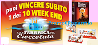 Logo Vinci 10 weekend alla Fabbrica del Cioccolato Kindek e Ferrero